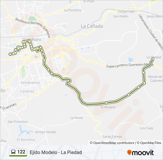 Mapa de 122 de autobús