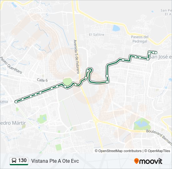 Mapa de 130 de autobús