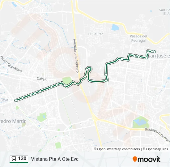 130 Bus Line Map