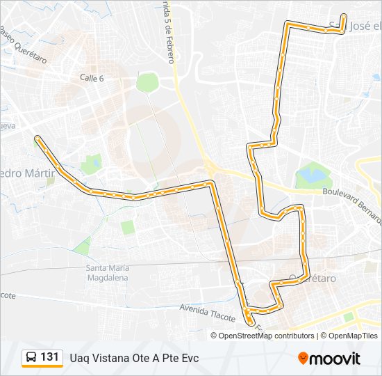 Mapa de 131 de autobús