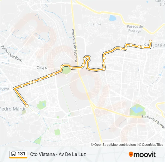 131 Bus Line Map