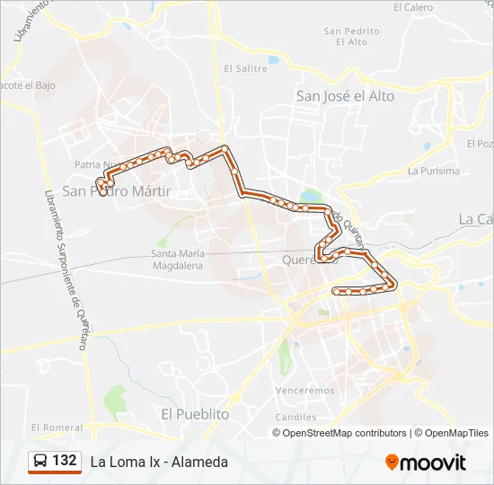 132 Bus Line Map
