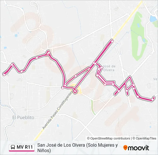 MV R11 Bus Line Map