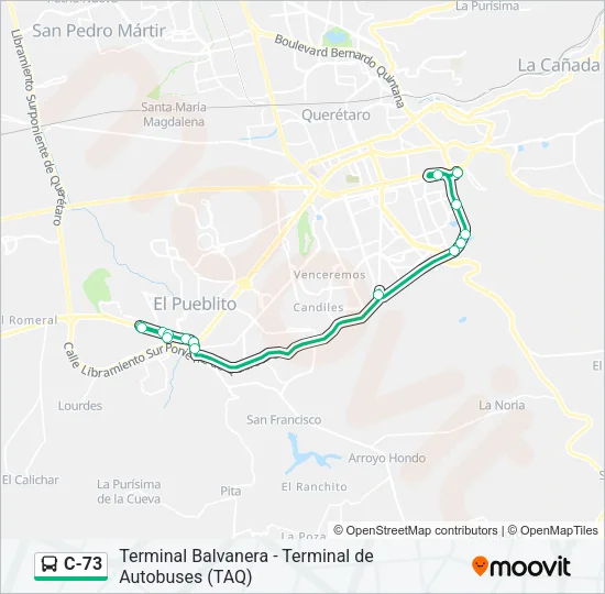 C-73 Bus Line Map