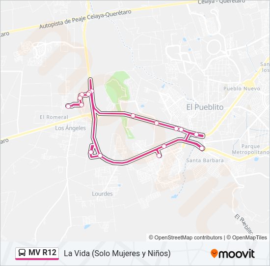 MV R12 Bus Line Map