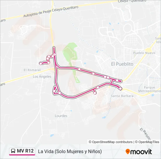 MV R12 Bus Line Map