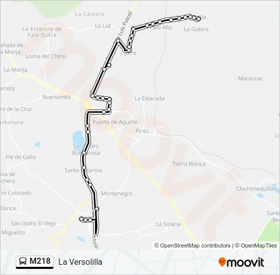 M218 Bus Line Map