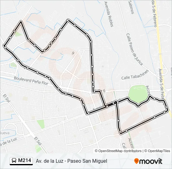 M214 Bus Line Map