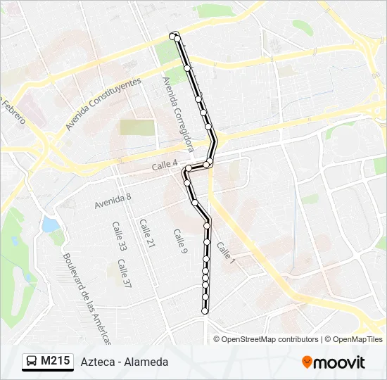M215 Bus Line Map