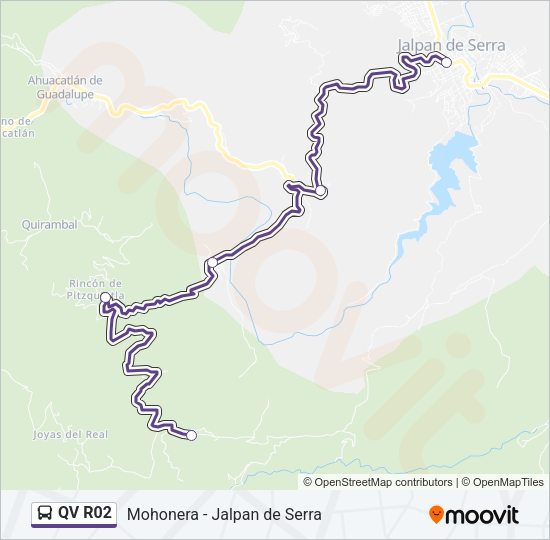 QV R02 Bus Line Map