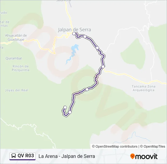 Mapa de QV R03 de autobús