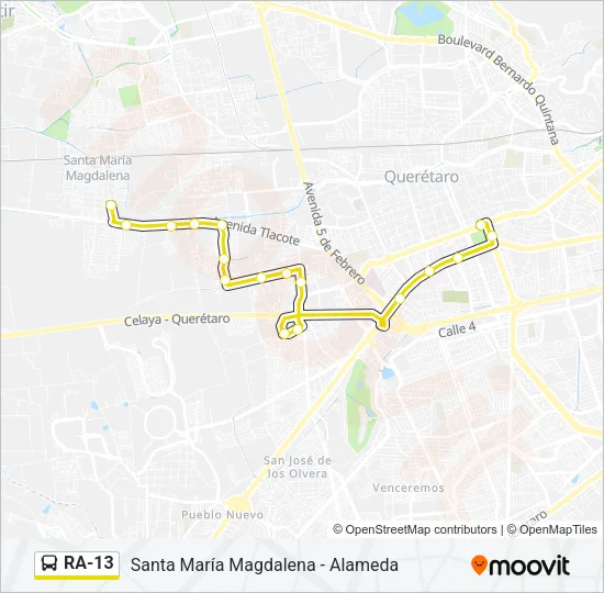 RA-13 Bus Line Map