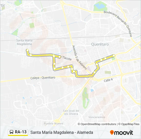 RA-13 Bus Line Map