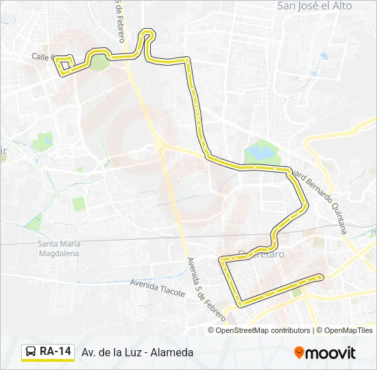RA-14 Bus Line Map
