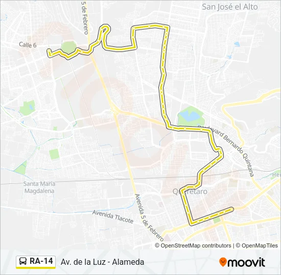 RA-14 Bus Line Map