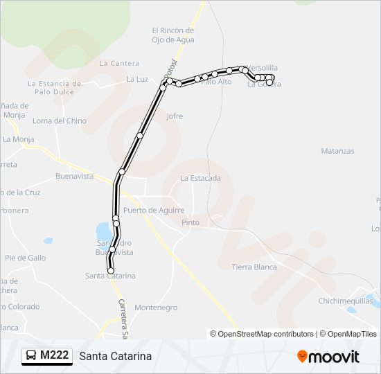 M222 Bus Line Map