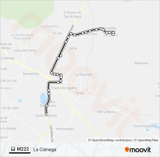 M222 Bus Line Map