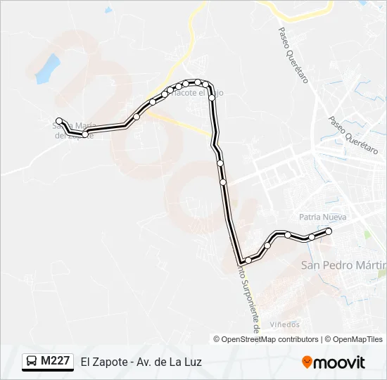 M227 Bus Line Map