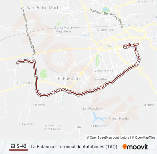 S-42 Bus Line Map