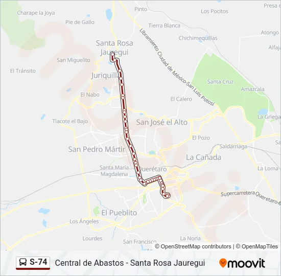 S-74 Bus Line Map