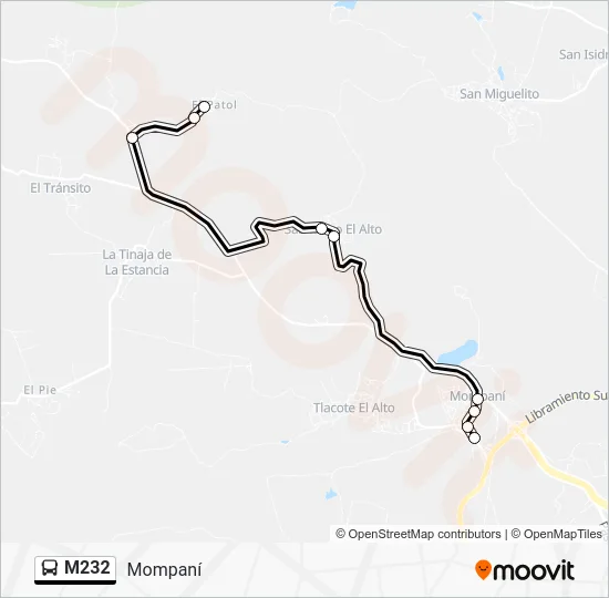 M232 Bus Line Map