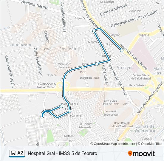 A2 bus Line Map