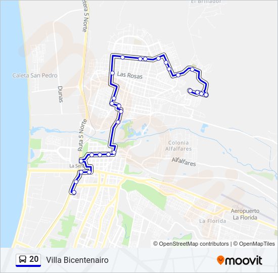 Mapa de 20 de autobús