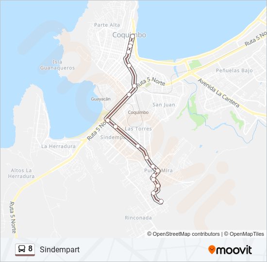 8 bus Line Map