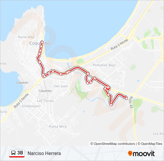 Mapa de 3B de autobús