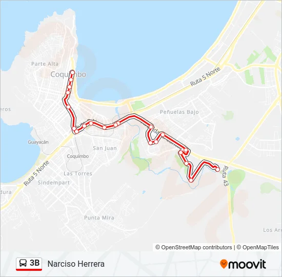 3B Bus Line Map