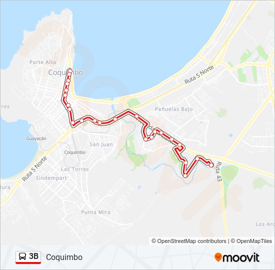 3B bus Line Map