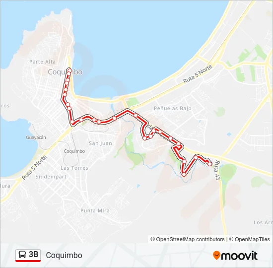 3B Bus Line Map
