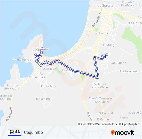 Mapa de 4A de autobús