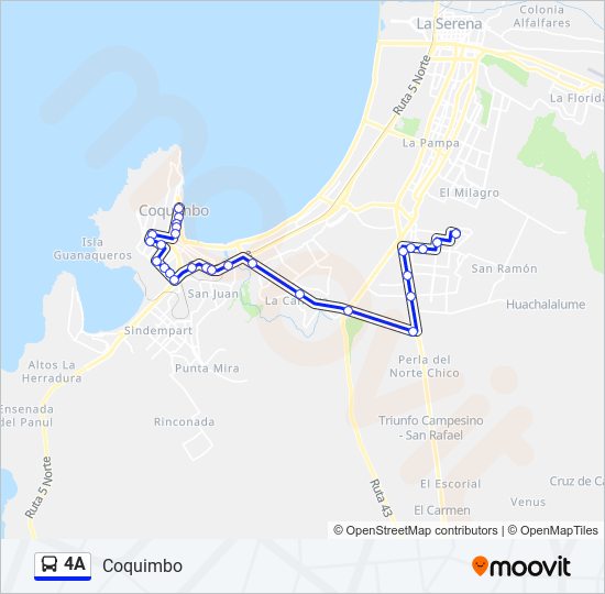 4A bus Line Map