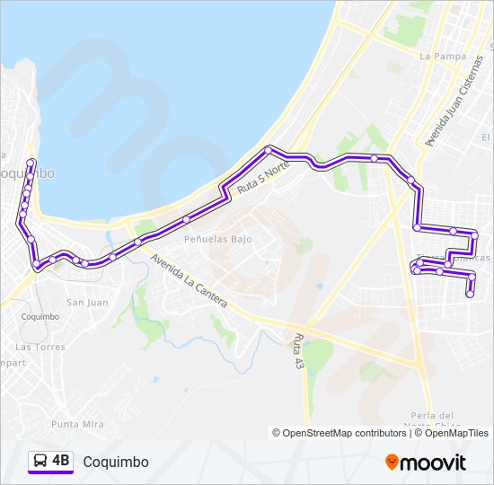 Mapa de 4B de autobús