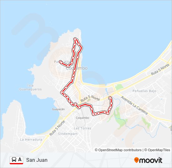 Mapa de A de autobús