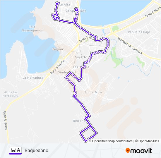 Mapa de A de autobús