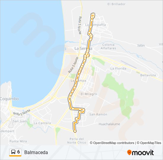 6 bus Line Map