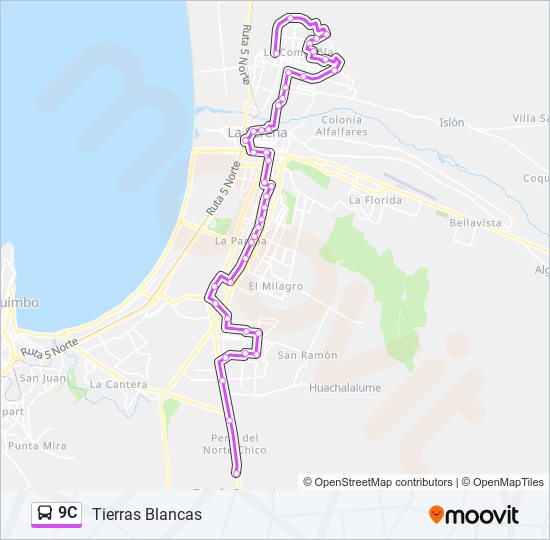 9C bus Line Map