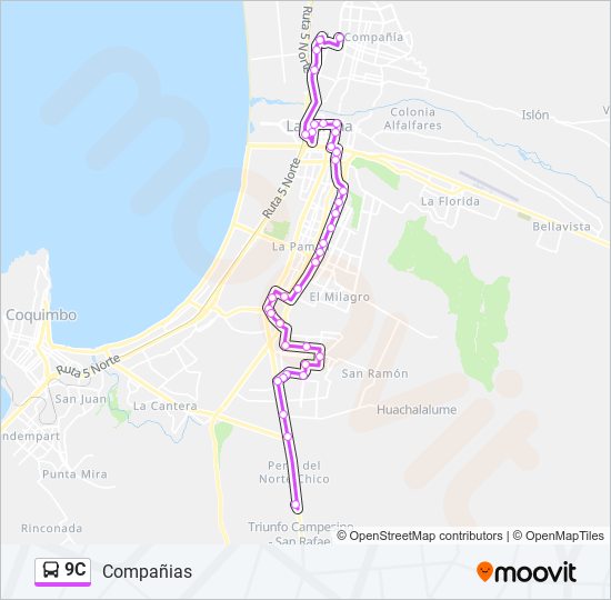 9C bus Line Map