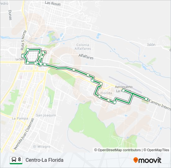 Mapa de 8 de autobús