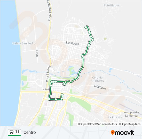 Mapa de 11 de autobús
