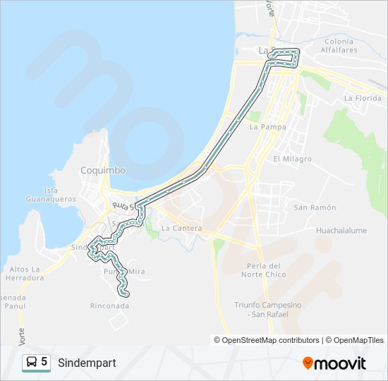 Mapa de 5 de autobús