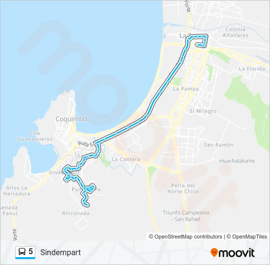 5 Bus Line Map