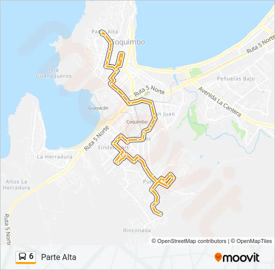 6 Bus Line Map