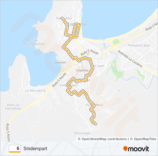 Mapa de 6 de autobús