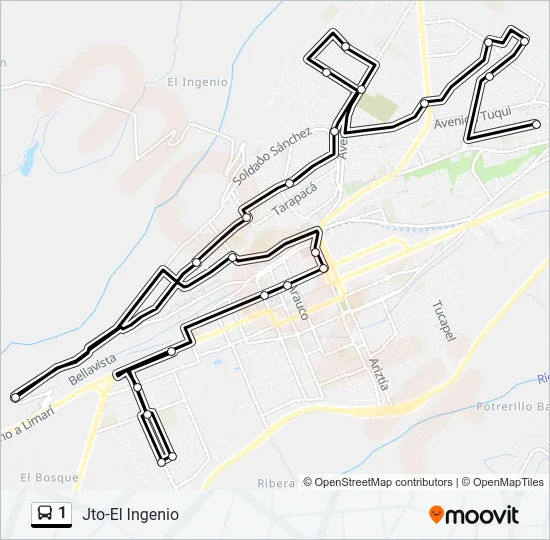 1 Bus Line Map