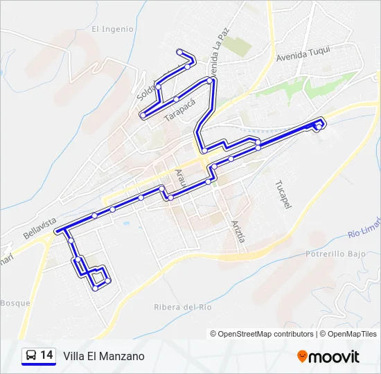 14 Bus Line Map