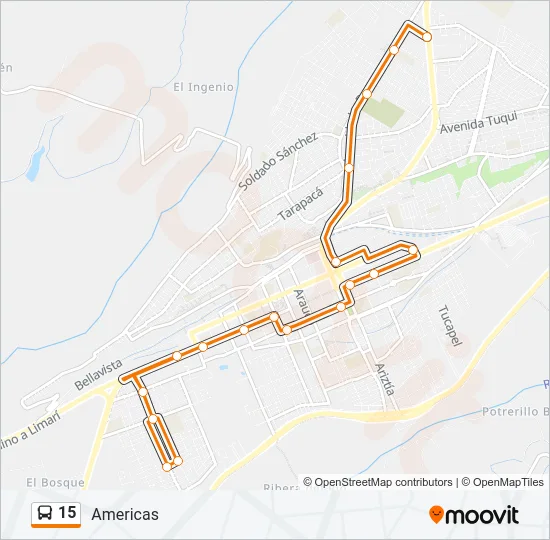 15 Bus Line Map