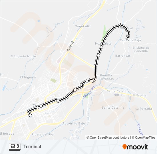 3 bus Line Map